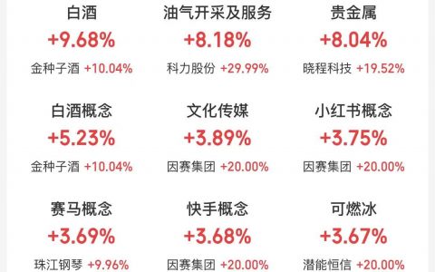 1月29日主题复盘：白酒掀涨停潮，AI应用早盘强势，房地产也有所表现