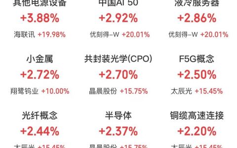 2月12日主题复盘：液冷、算力、CPO、AI电源等AI分支全线大涨；玻纤、有色延续强势