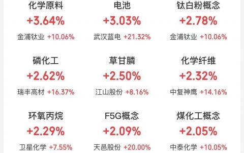 3月11日主题复盘：化工板块反弹，午后加速；电力、储能也相对强势